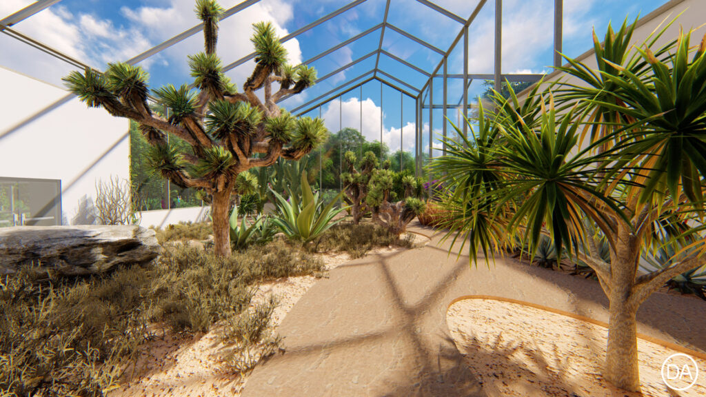 Inside the Desert Biome in the Perry Conservatory