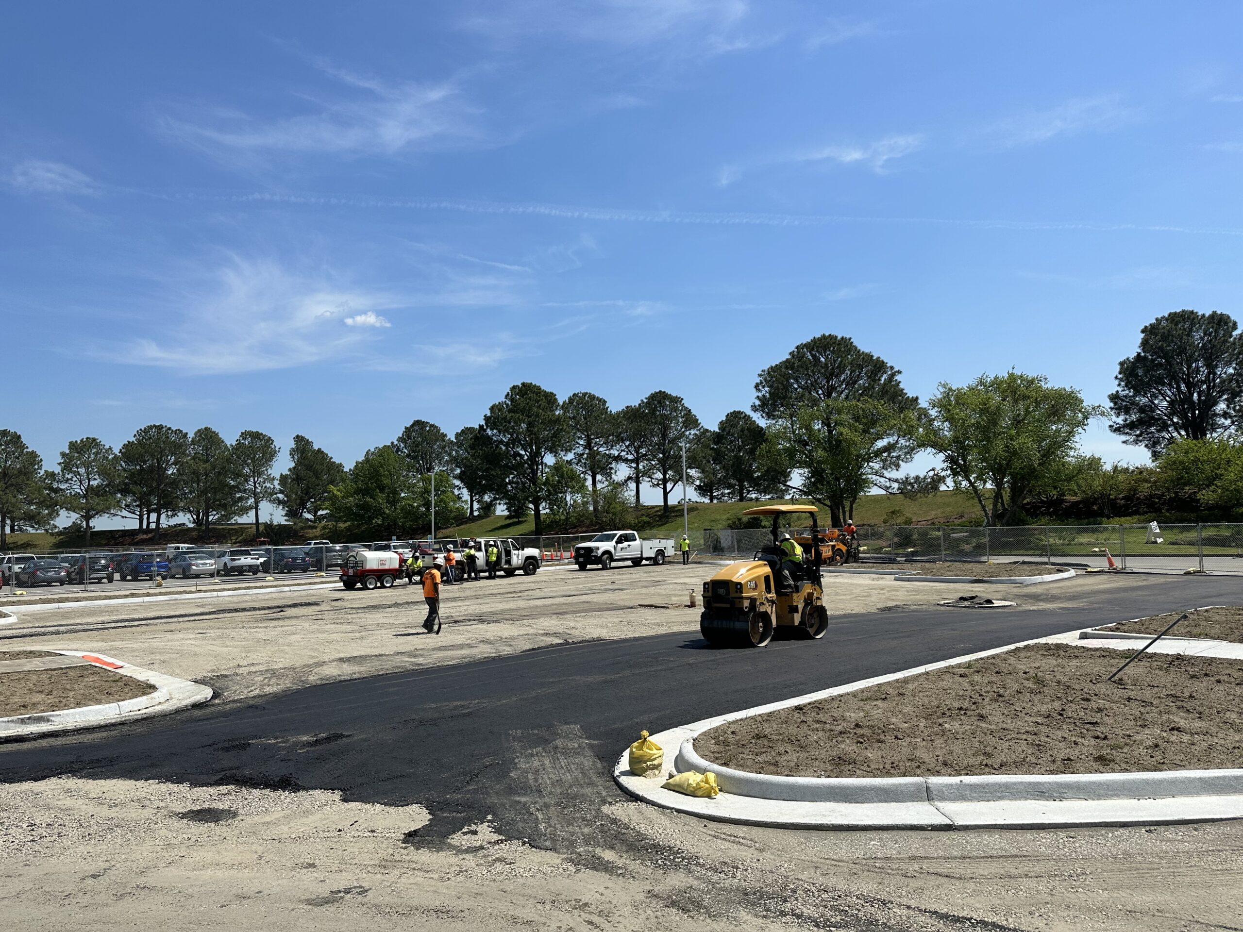 This is a photo of the parking area near Baker Hall Visitor Center installation of ashphalt