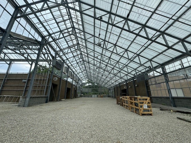 The Garden of Tomorrow construction - inside Perry Conservatory