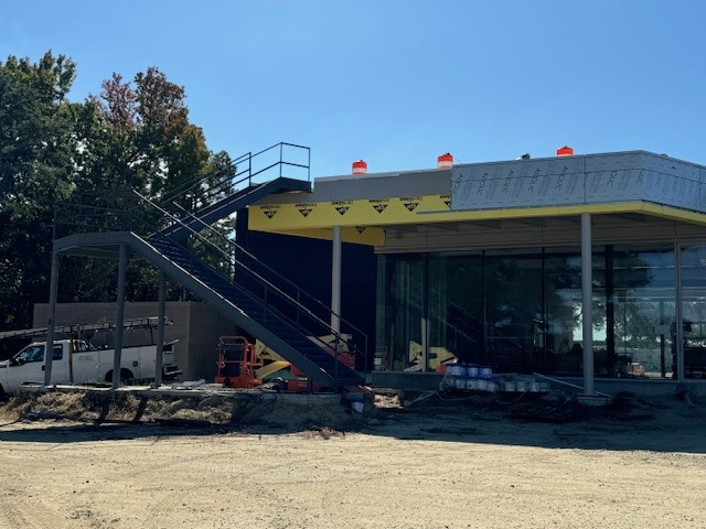 Image of the outdoor staircase leading to the rooftop garden GOT