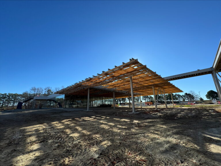 This is an image of the exterior GOT Trellis installation at the Brock Entry Pavilion